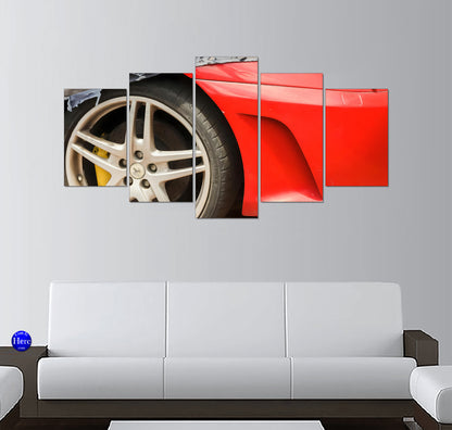 Red Ferrari F430 Wheel Detail With Yellow Brake Caliper