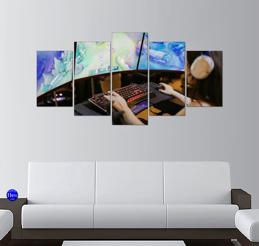 League of Legends Battle Station With Curved Monitor Setup