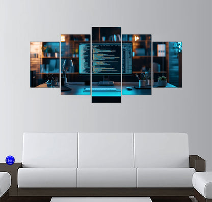 Software Developer Workstation With Dual Code Monitors