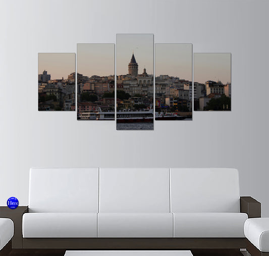Galata Tower at Twilight Over Beyoglu, Istanbul, Turkey
