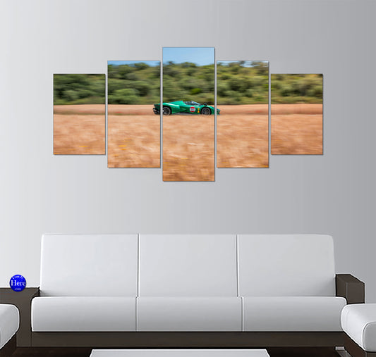 Emerald Green Ferrari Daytona SP3 Racing Past Golden Fields