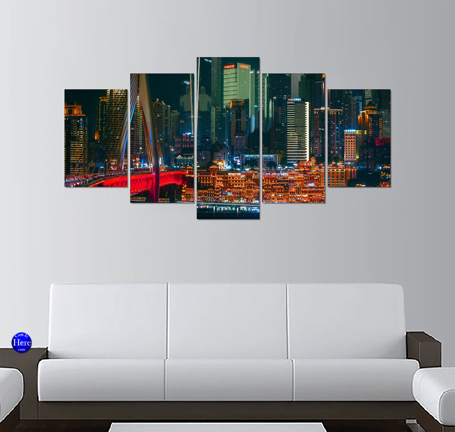 Hongyadong and Qiansimen Bridge Night Skyline, Chongqing, China