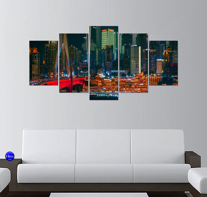 Hongyadong and Qiansimen Bridge Night Skyline, Chongqing, China