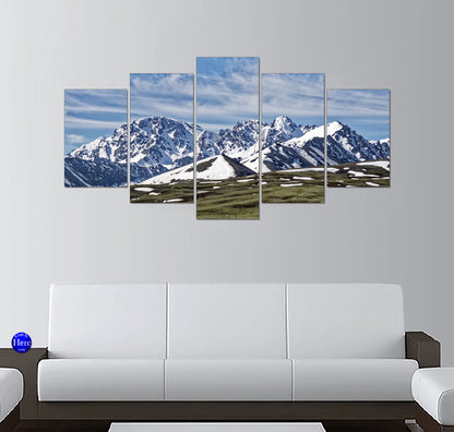 Snow-Laced Mountain Peaks in the Kazakh Highlands