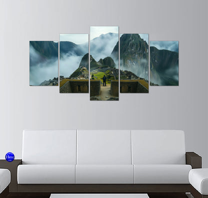 Misty Machu Picchu Citadel With Huayna Picchu, Cusco Region, Peru