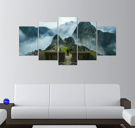 Misty Machu Picchu Citadel With Huayna Picchu, Cusco Region, Peru