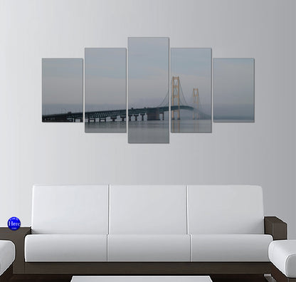 Mackinac Bridge in Morning Fog, Straits of Mackinac