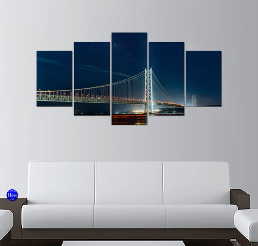 Akashi-Kaikyo Bridge at Night, Kobe, Hyogo, Japan