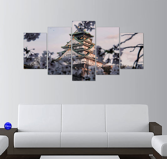 Osaka Castle Framed by Spring Cherry Blossoms