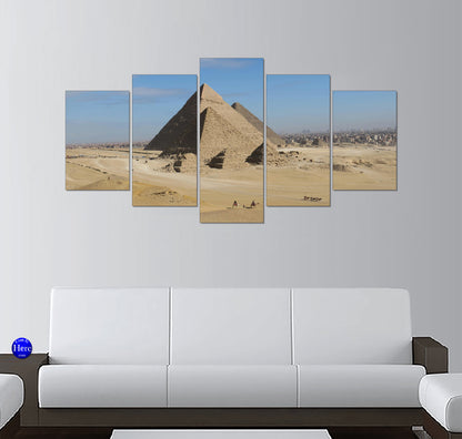 Great Pyramids of Giza and Cairo Skyline, Egypt