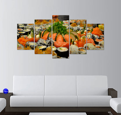 Fresh Salmon Sashimi on a Japanese Sushi Platter