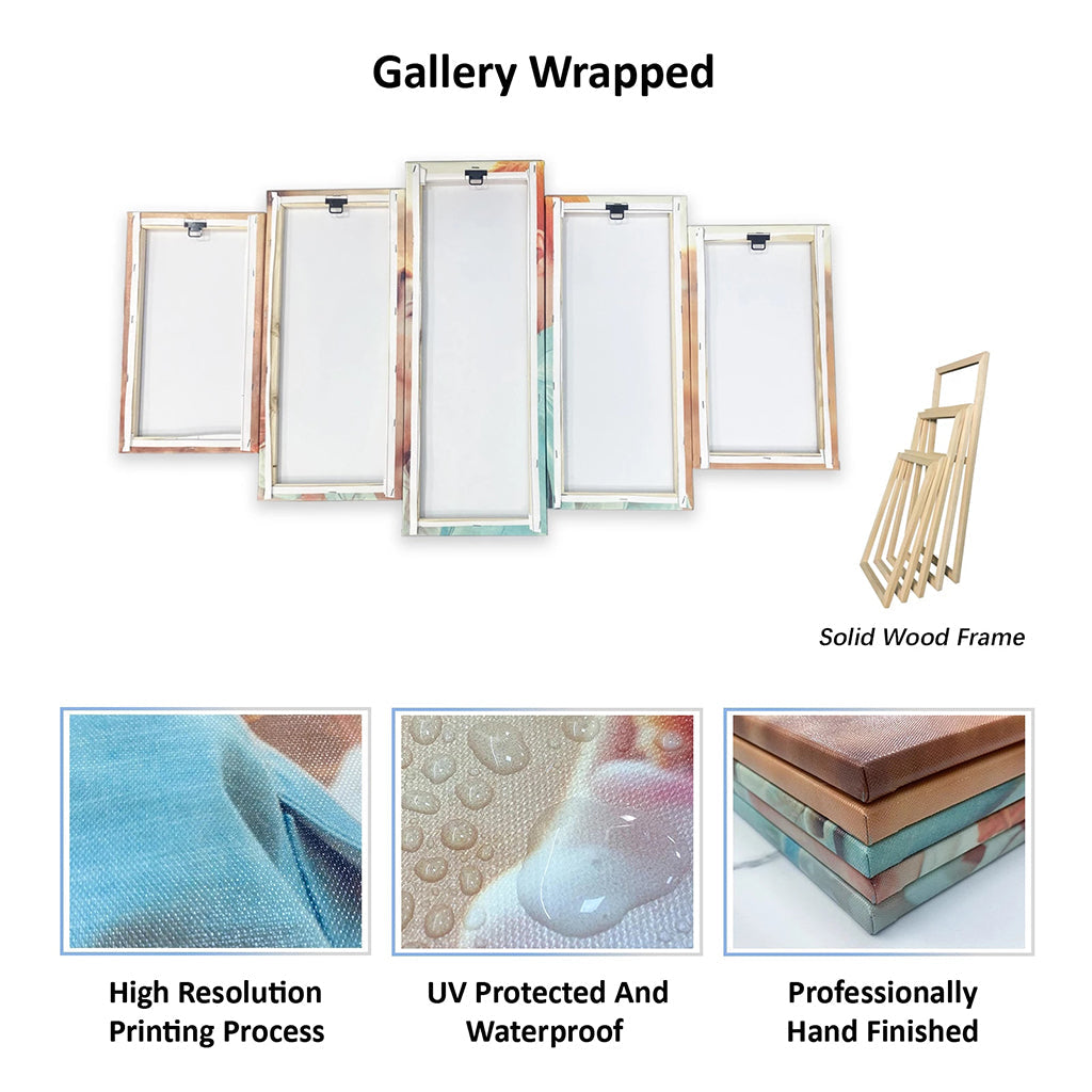 Leonardo Davinci 5 Panel Canvas Print Wall Art