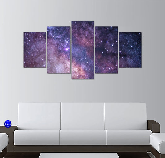 Milky Way Galaxy Core with Purple Nebula and Star Field