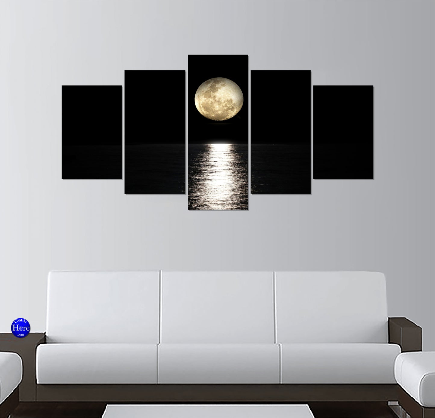 Full Moon Reflection Over a Calm Midnight Ocean