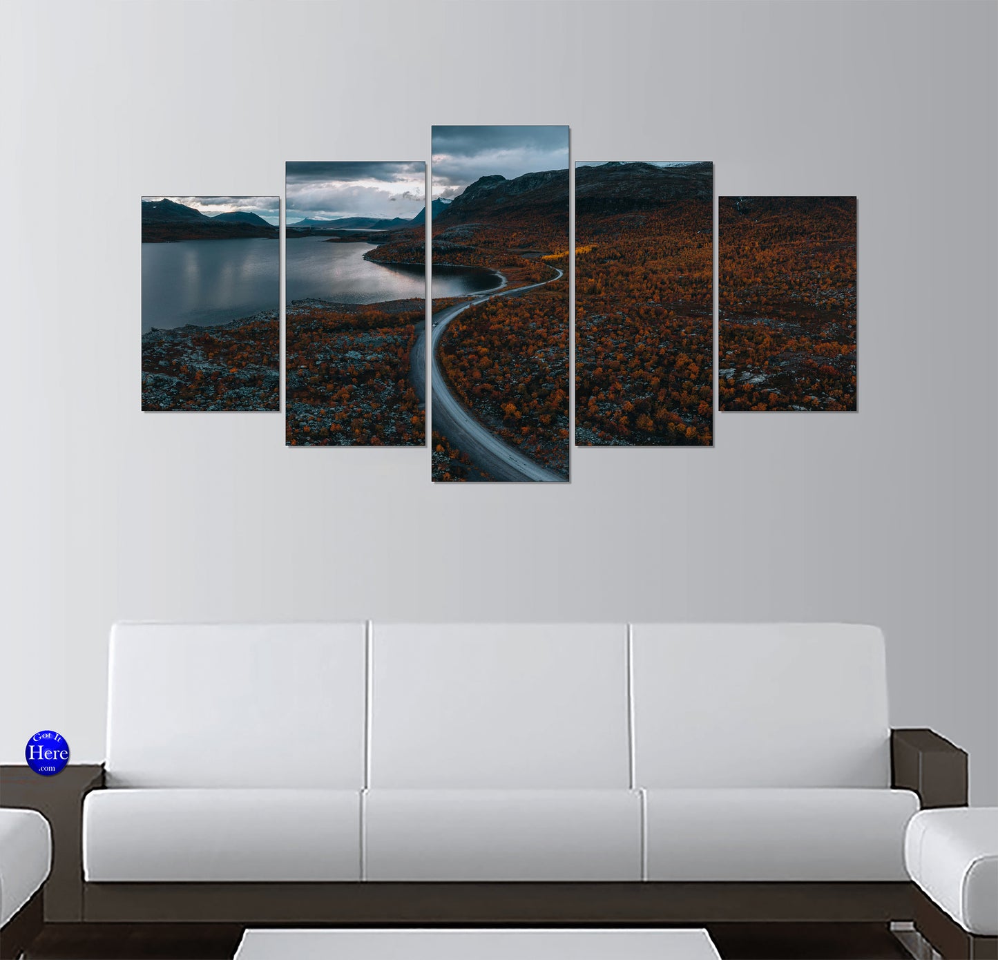 Winding Mountain Road Through a Stormy Autumn Tundra Valley