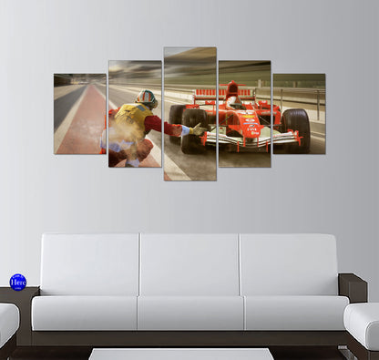 Scuderia Ferrari 248 F1 Passing a Track Marshal