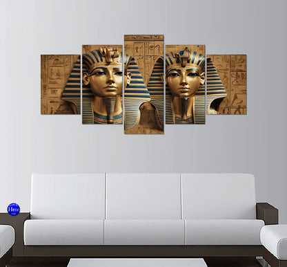 Ancient Egpytian Inspired Art 5 Panel Canvas Print Wall Art