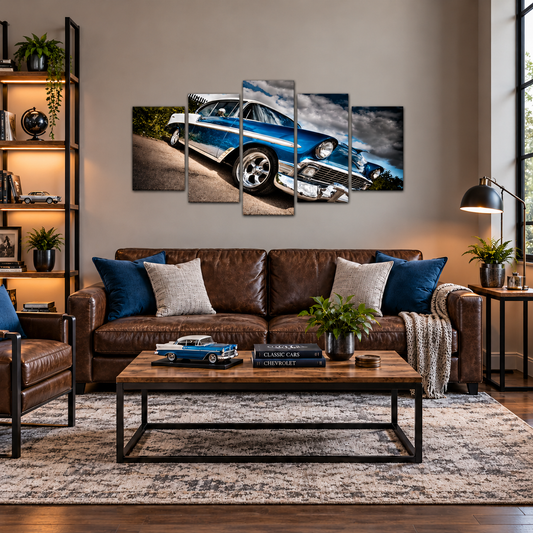 Custom 1956 Chevrolet Bel Air Sport Coupe in Blue and White