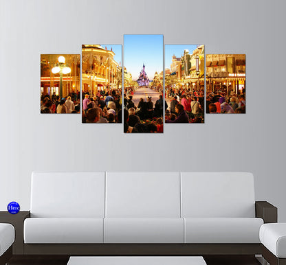 Main Street, U.S.A. and Sleeping Beauty Castle at Disneyland Paris