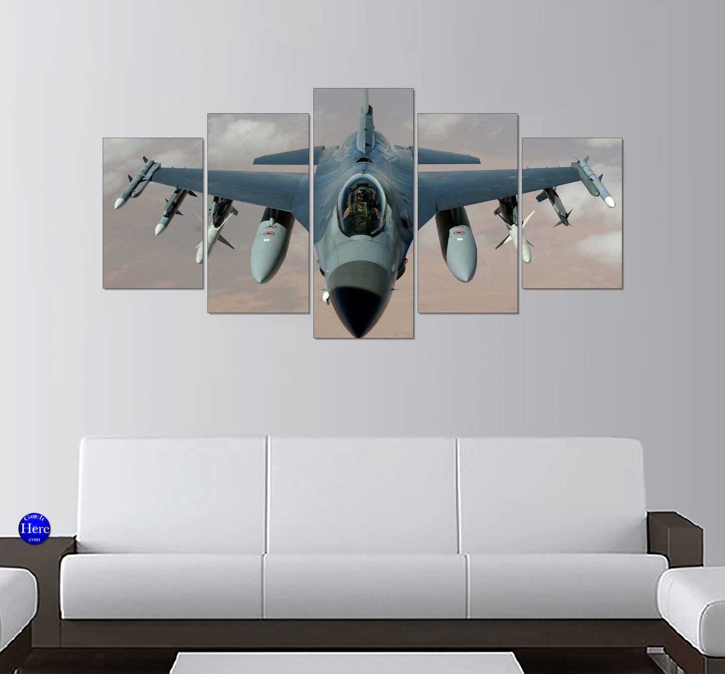 F-16 Loaded 5 Panel Canvas Print Wall Art