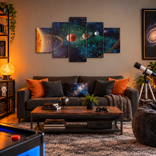 Solar System Planets and Orbits in a Cosmic Nebula