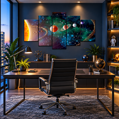 Solar System Planets and Orbits in a Cosmic Nebula