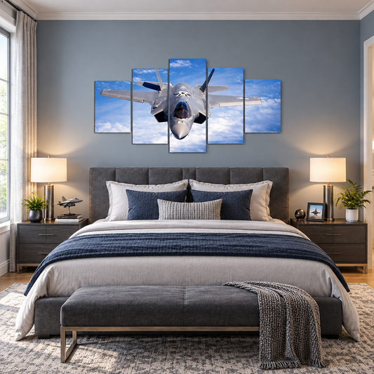 F-35A Lightning II Stealth Fighter in Head-On Flight