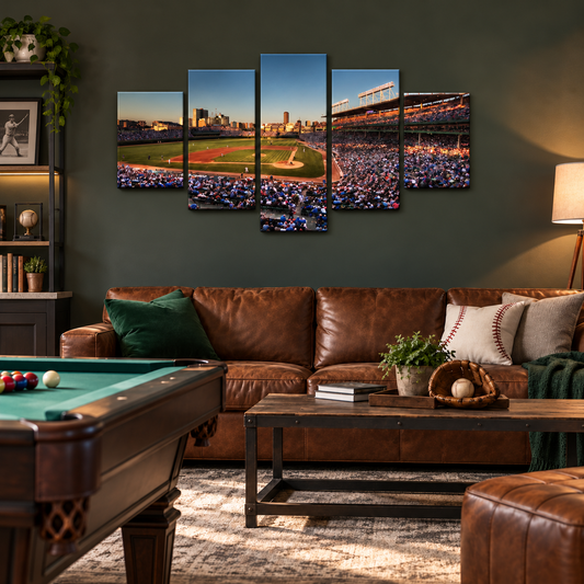 Wrigley Field at Sunset in Chicago