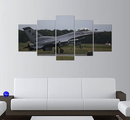 F-16 Taking Off 5 Panel Canvas Print Wall Art