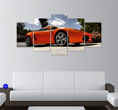 Orange Lamborghini Gallardo Supercar on a Sunny Driveway