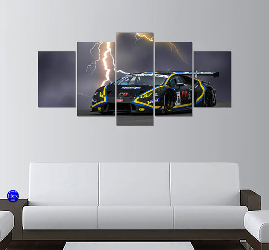 Lamborghini Huracan GT3 Evo 5 Panel Canvas Print Wall Art