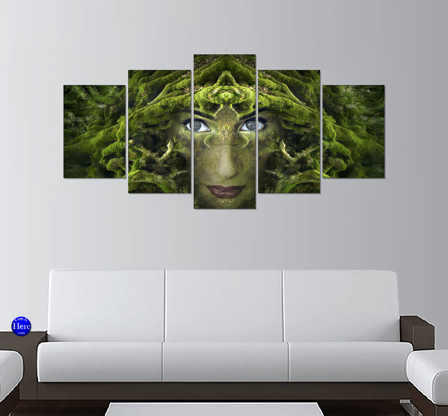 Face Of The Enchanted Forest 5 Panel Canvas Print Wall Art