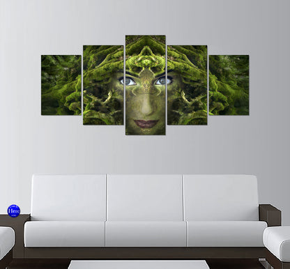Mother Nature Earth Spirit Portrait With Moss and Roots