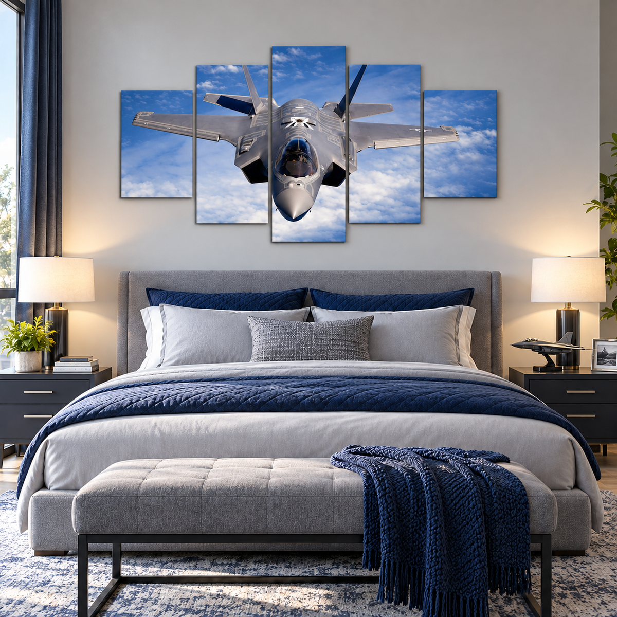 F-35A Lightning II Stealth Fighter in Head-On Flight