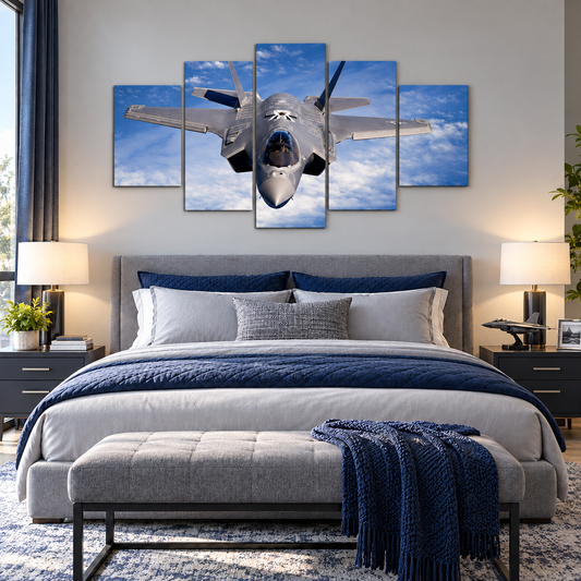 F-35A Lightning II Stealth Fighter in Head-On Flight
