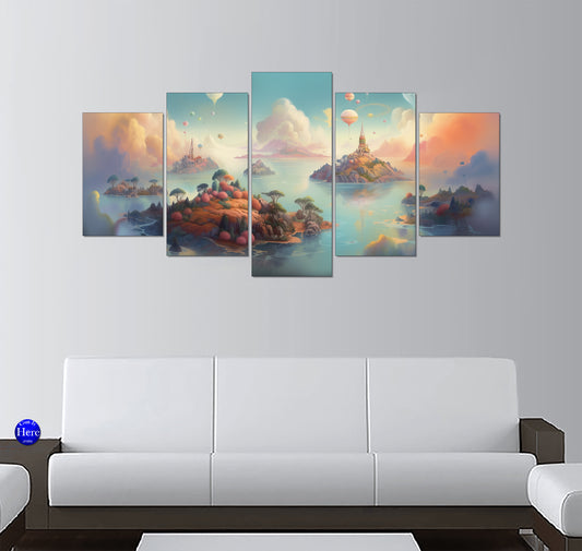 Whimsical Fairytale Island Kingdom With Hot Air Balloons