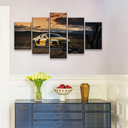Audi R8 5 Panel Canvas Print Wall Art - GotItHere.com