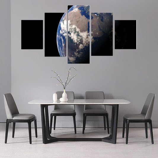 Planet Earth 5 Panel Canvas Print Wall Art - GotItHere.com