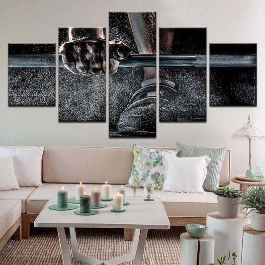 Weightlifting 5 Panel Canvas Print Wall Art - GotItHere.com