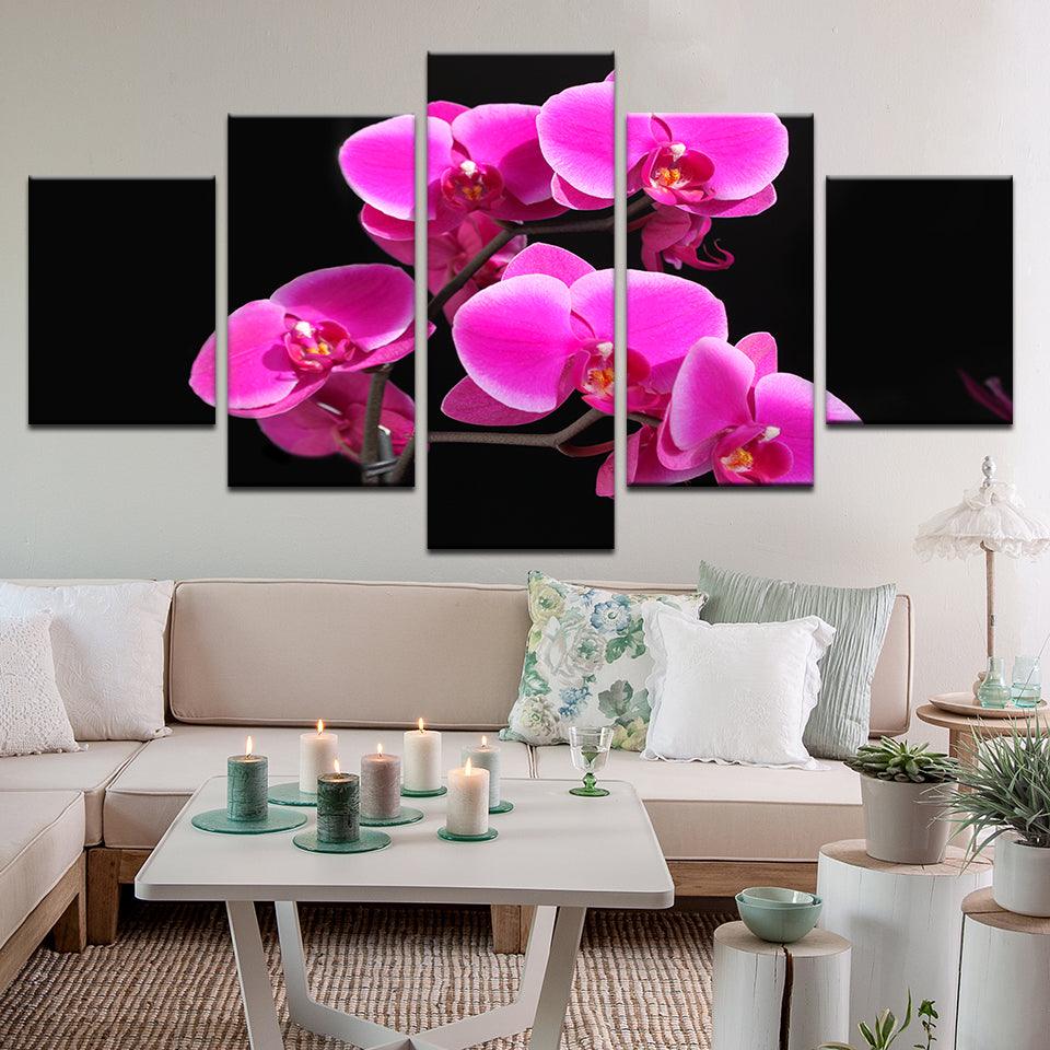 Orchids 5 Panel Canvas Print Wall Art - GotItHere.com