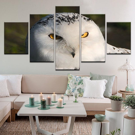 Snowy Owl 5 Panel Canvas Print Wall Art - GotItHere.com