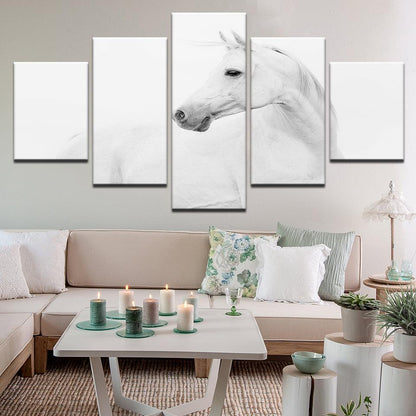 White Horse 5 Panel Canvas Print Wall Art - GotItHere.com