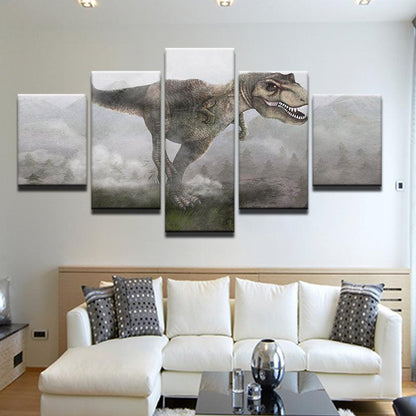 Tyrannosaurus Rex Dinosaur 5 Panel Canvas Print Wall Art - GotItHere.com