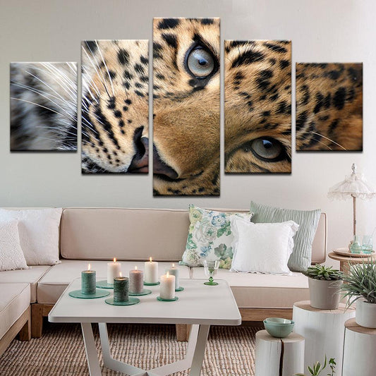 Leopard 5 Panel Canvas Print Wall Art - GotItHere.com