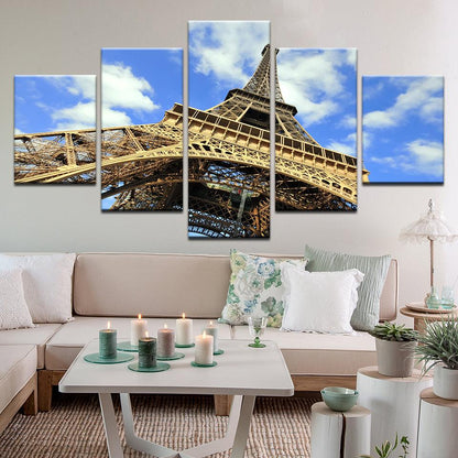 Eiffel Tower Paris France 5 Panel Canvas Print Wall Art - GotItHere.com