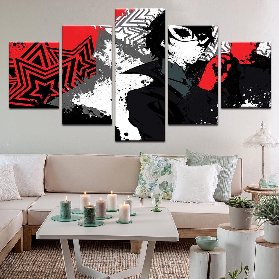 Persona 5 Joker All Out Attack 5 Panel Canvas Print Wall Art - GotItHere.com