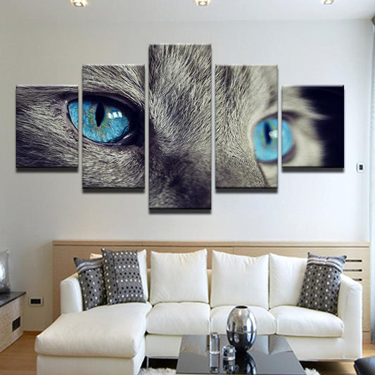 Blue Eyed Cat 5 Panel Canvas Print Wall Art - GotItHere.com