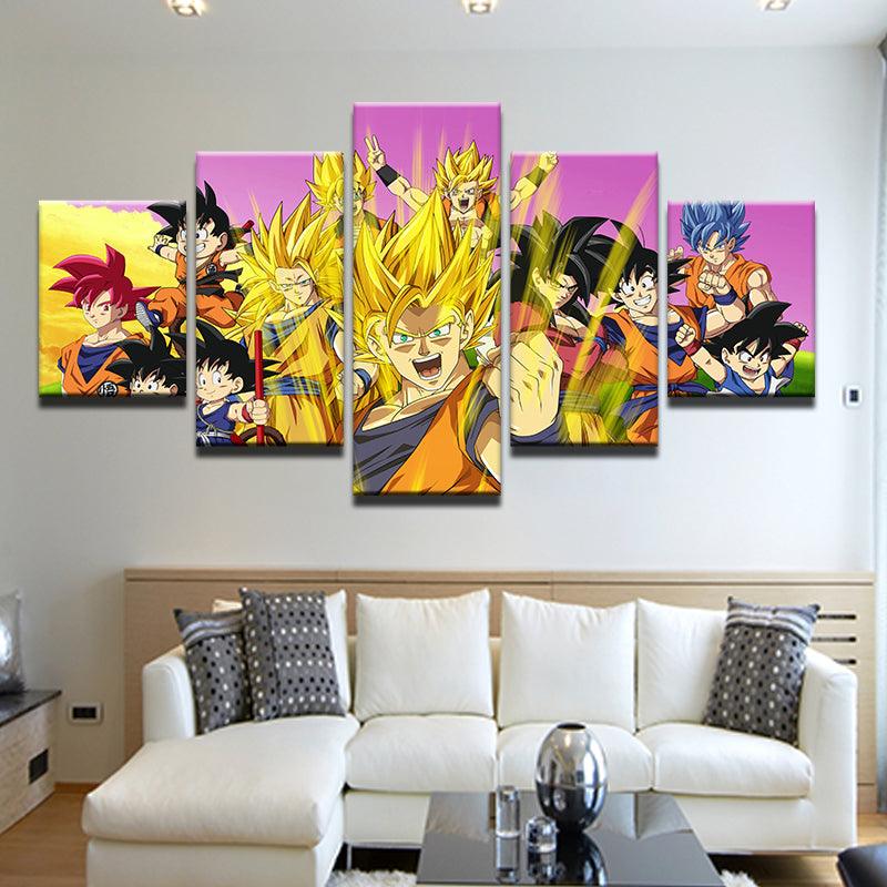 Dragon Ball Z 5 Panel Canvas Print Wall Art - GotItHere.com