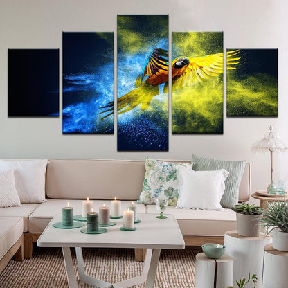 Spiritual Macaw 5 Panel Canvas Print Wall Art - GotItHere.com