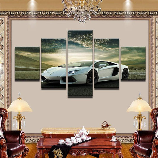 Lamborghini Aventador 5 Panel Canvas Print Wall Art - GotItHere.com